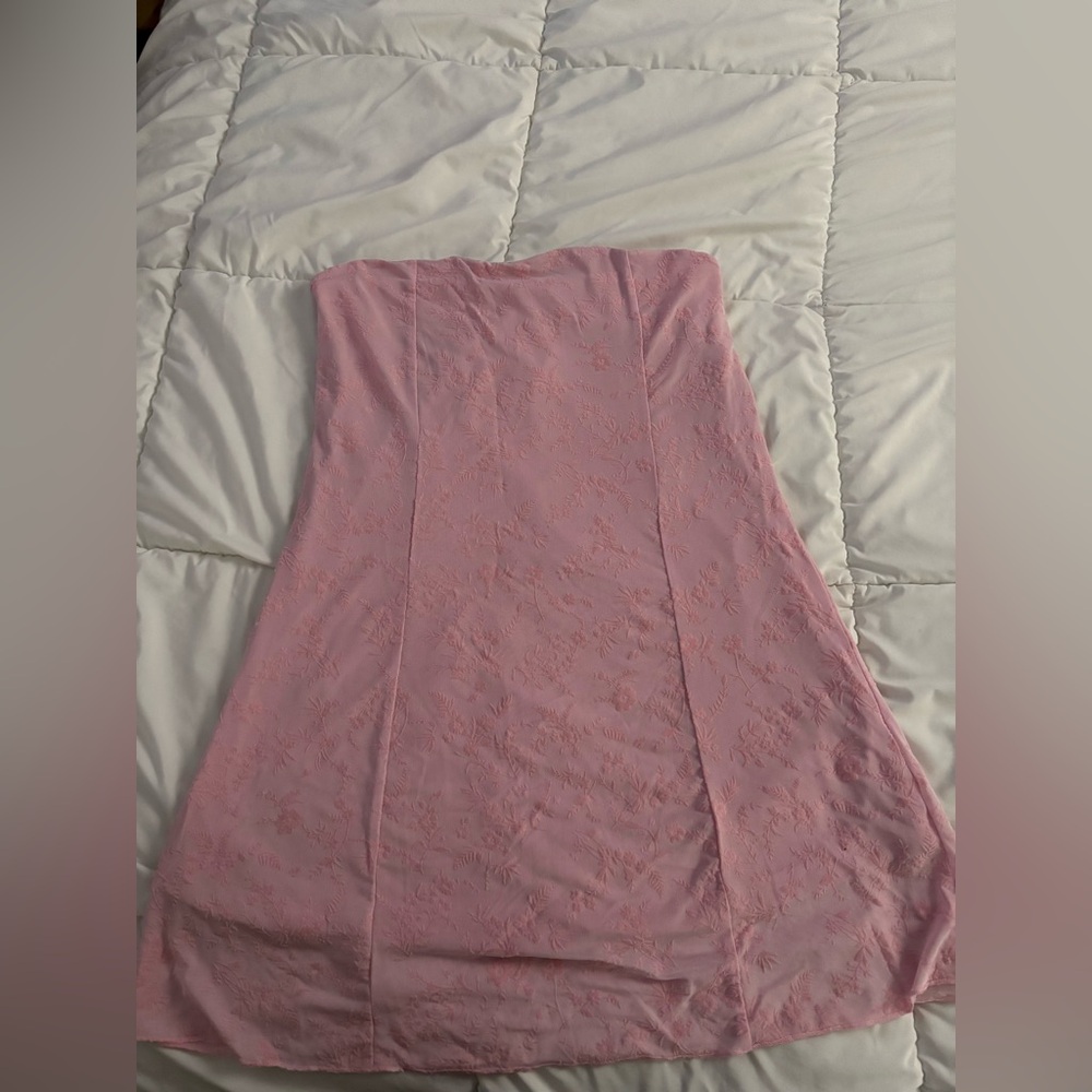 SHEIN Pink Strapless Dress